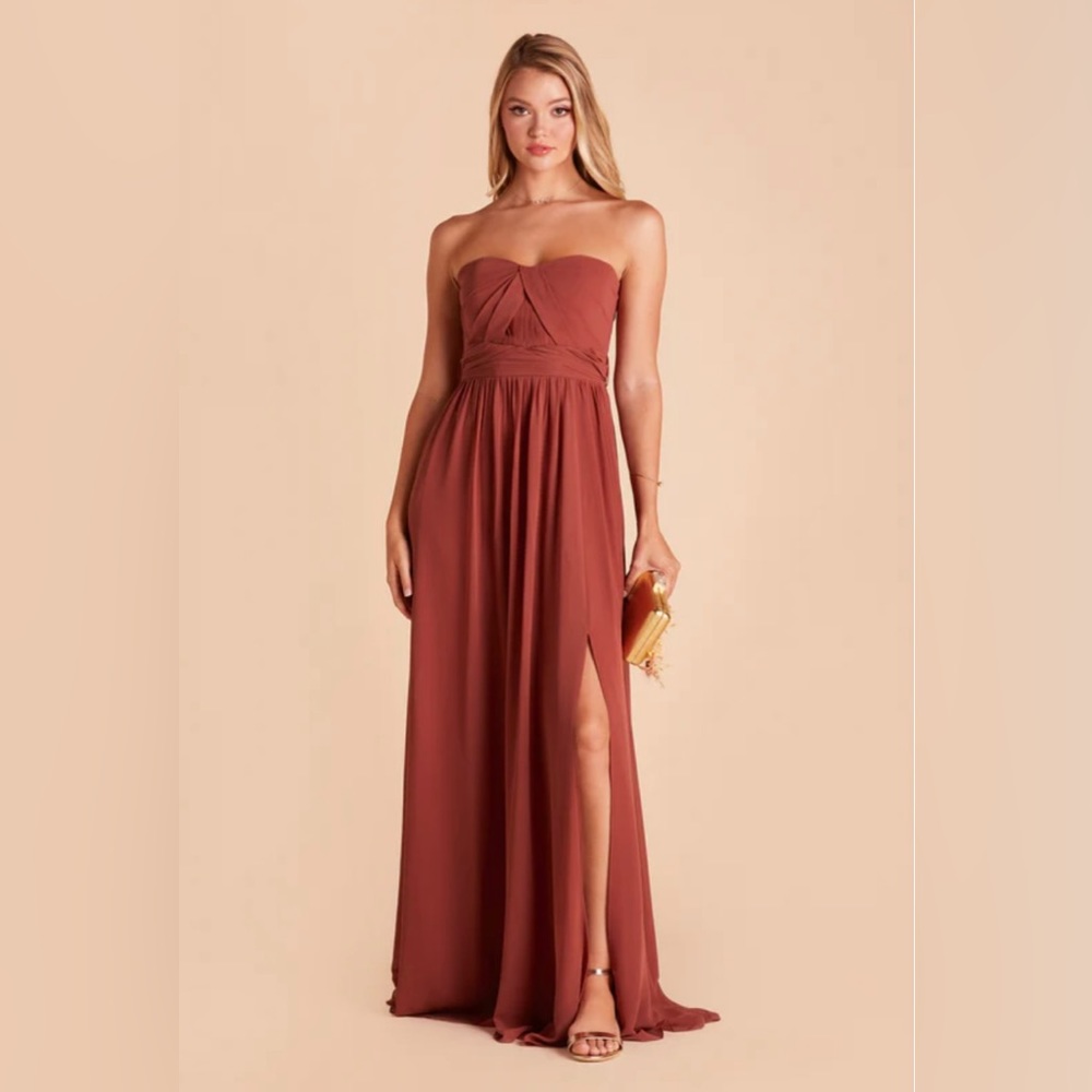 BIRDY GREY Grace Convertible Chiffon Dress w/ Slit (SPICE, XS)